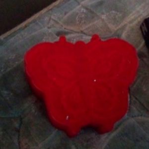 Red suede jewelry box